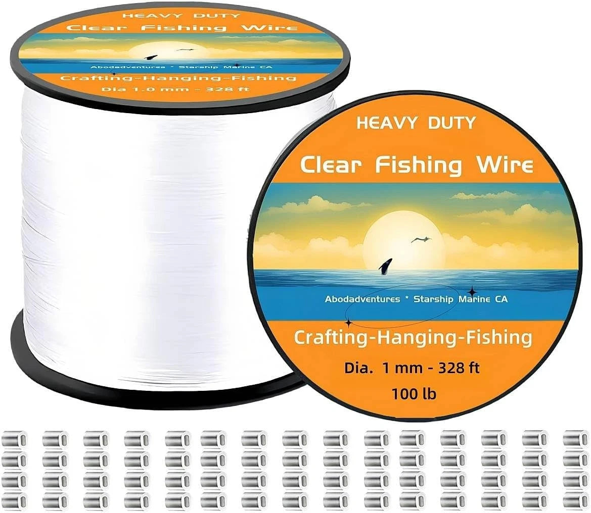 328ft Invisible Fishing Wire - 100lb Nylon Line for DIY & Events