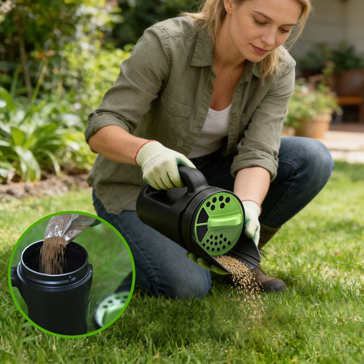 2.5L Hand Shaker Spreader for Fertilizer Grass Seed Ice Melt