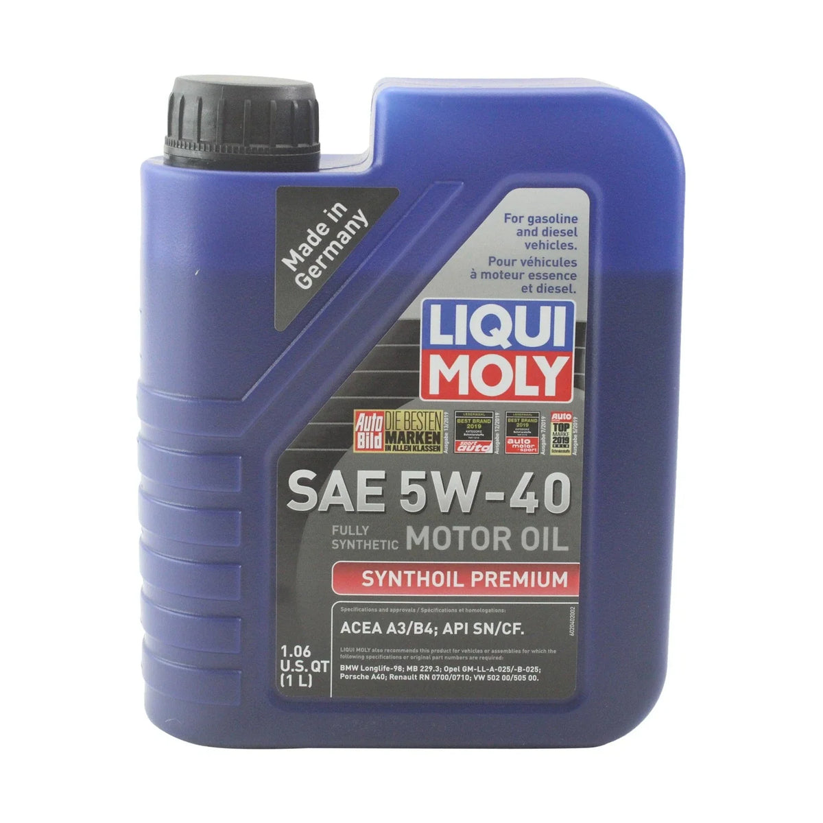Liqui Moly Synthoil Premium SAE 5W-40 Oil Change Kit for Audi L4 1.8/2.0L (2000–2023)