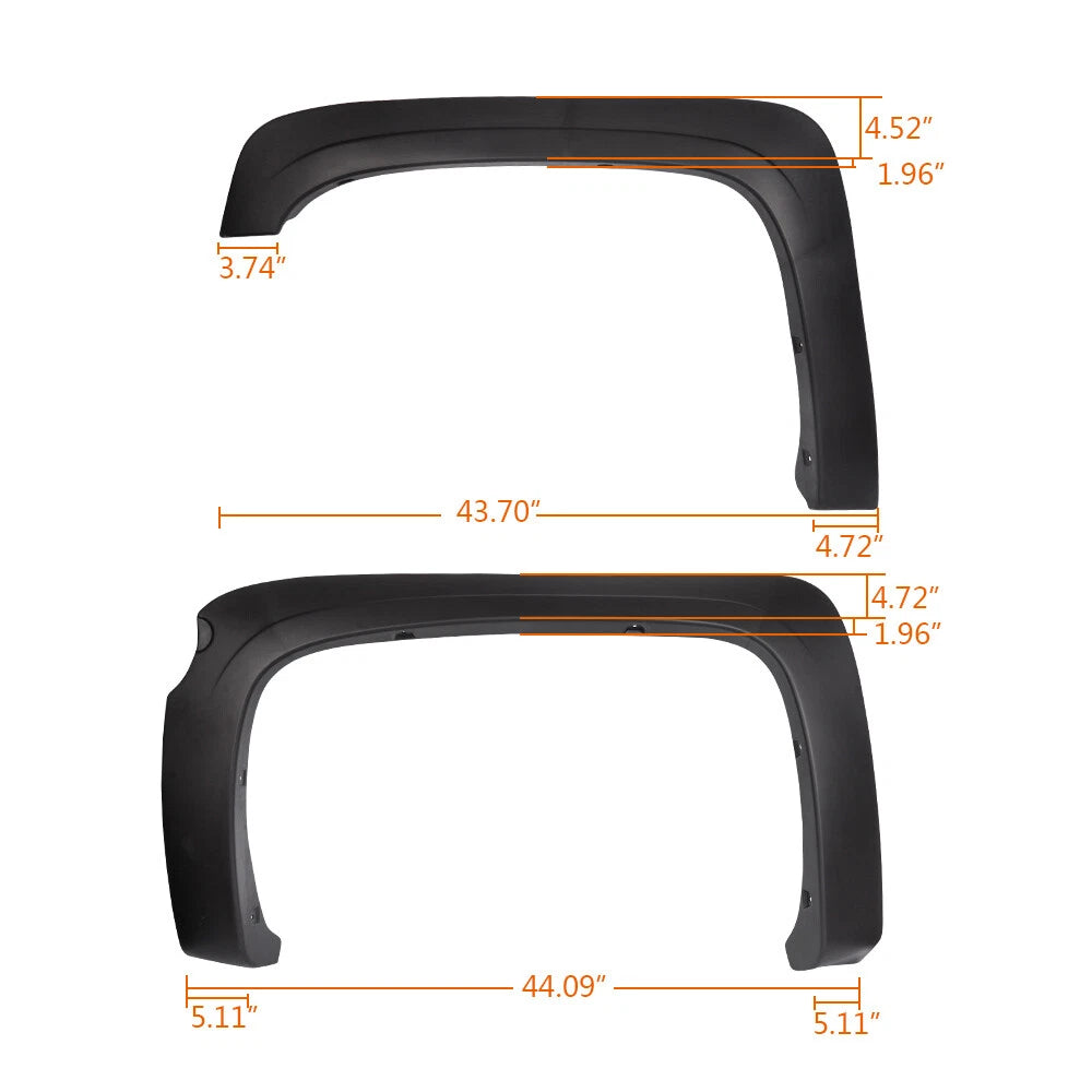 Set of 4 Fender Flares for Chevy Silverado 1500 (2007–2013) 02RSA4516BDM