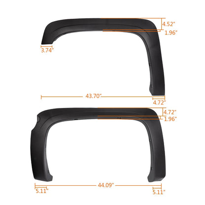 Set of 4 Fender Flares for Chevy Silverado 1500 (2007–2013) 02RSA4516BDM