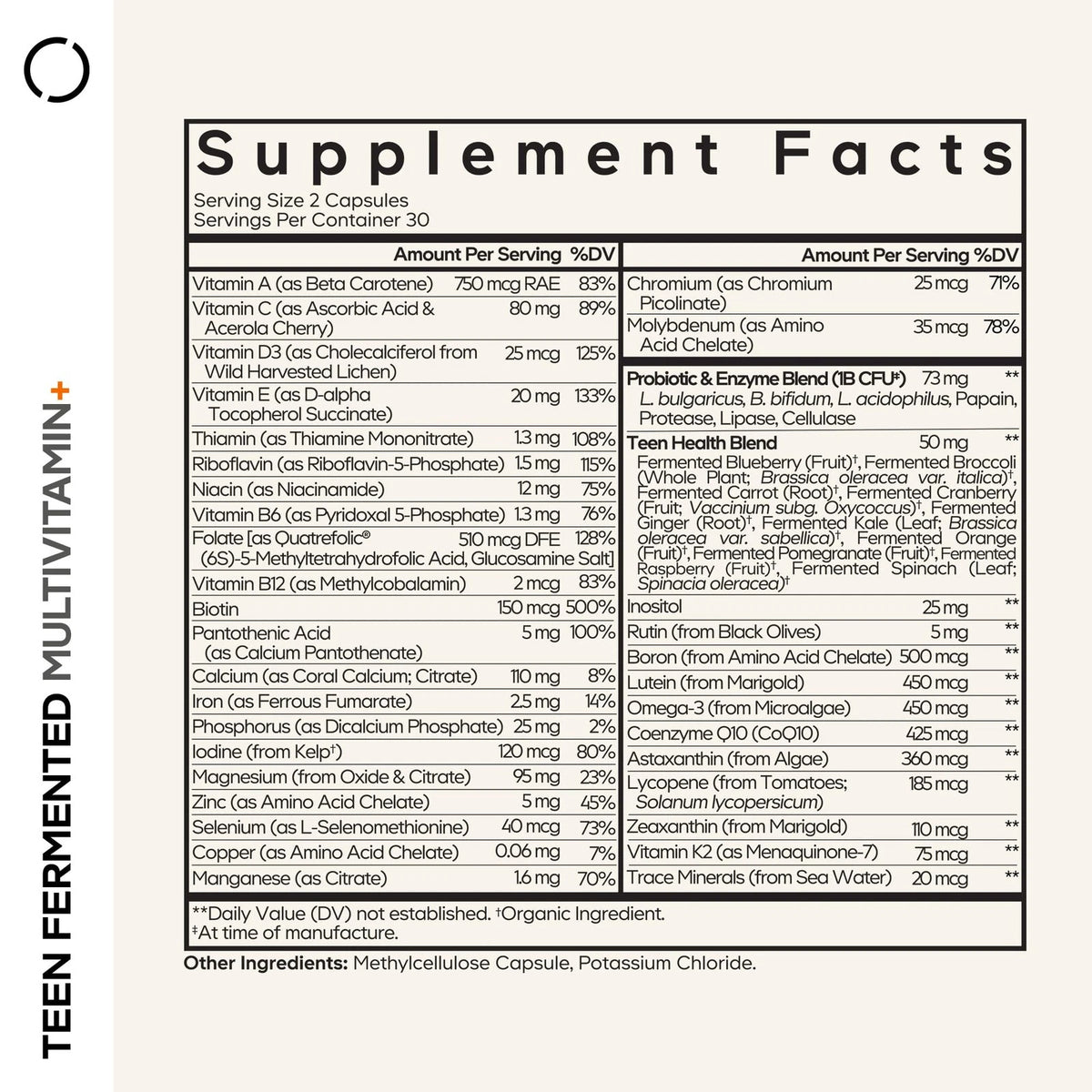 Teen Multivitamin Supplement for Daily Use (60 Count)