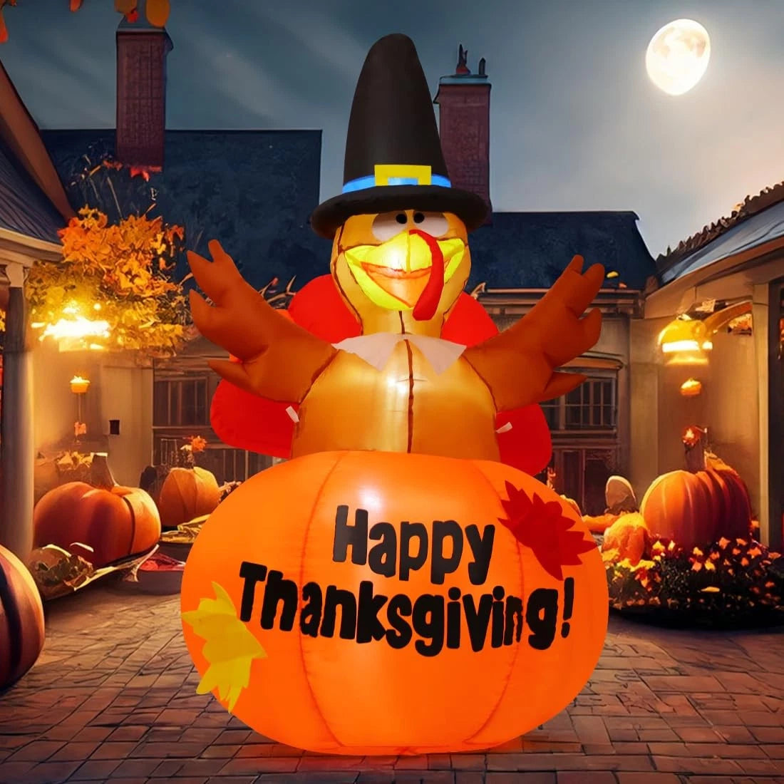 6 Ft Thanksgiving Turkey Inflatable Yard Decoration