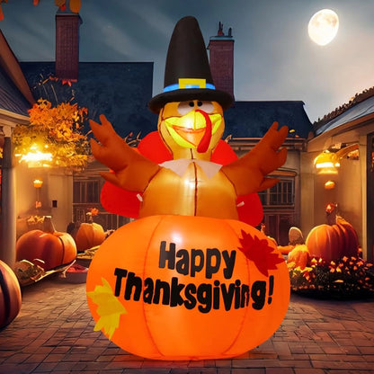 6 Ft Thanksgiving Turkey Inflatable Yard Decoration