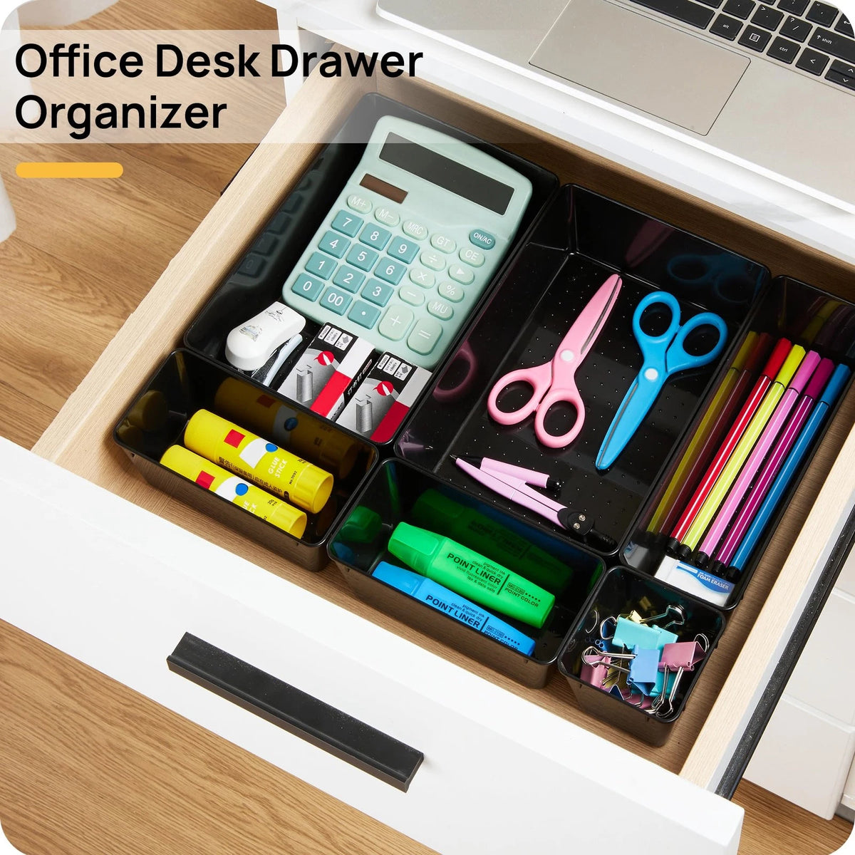 25 PCS Drawer Organizer Set for Office Desks (Versatile Plastic)