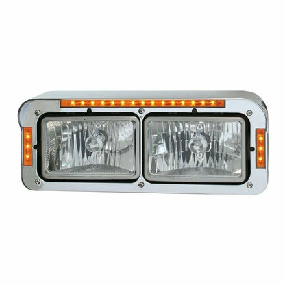 Set of 2 Dual Rectangular 4X6 Headlight Bezels for (87595) Chrome LED