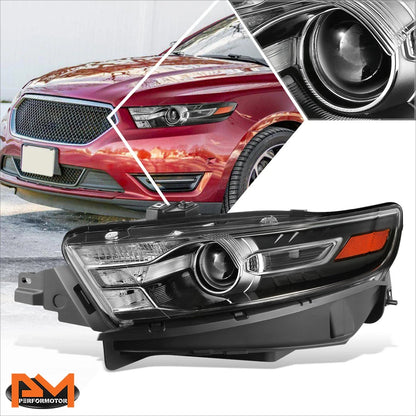 Left Side Projector Headlight for Ford Taurus 2013–2019 - Black/Amber
