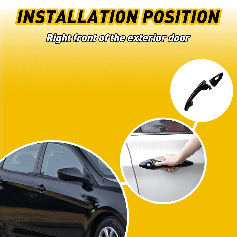 Exterior Door Handle for Hyundai Accent (2012–2016) RH Side Black