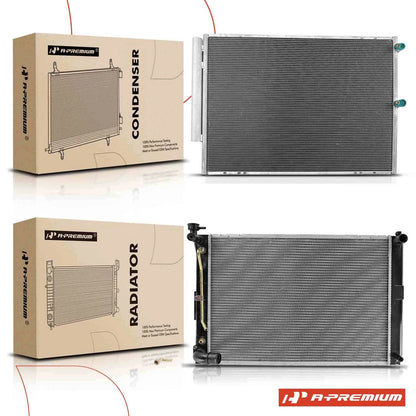 2X Aluminum Radiator & A/C Condenser Cooling Kit for Lexus RX330 (2004–2006) - 1604120291, 8846048040, 8846048041