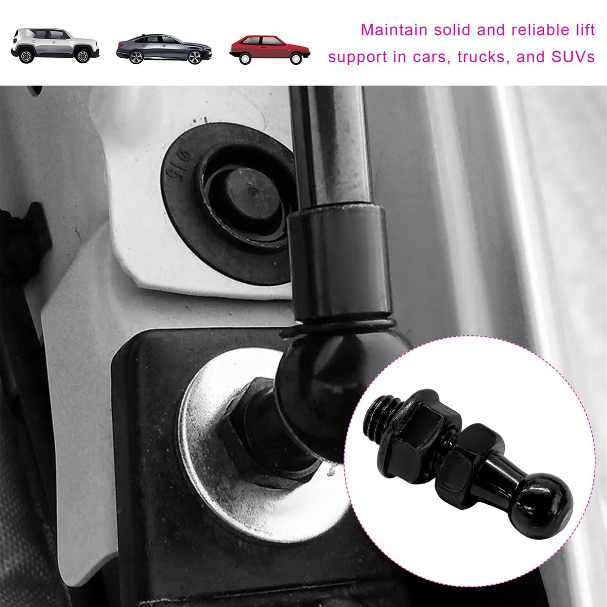 4X 10 mm Ball Studs with Hardware Nuts for Universal Applications
