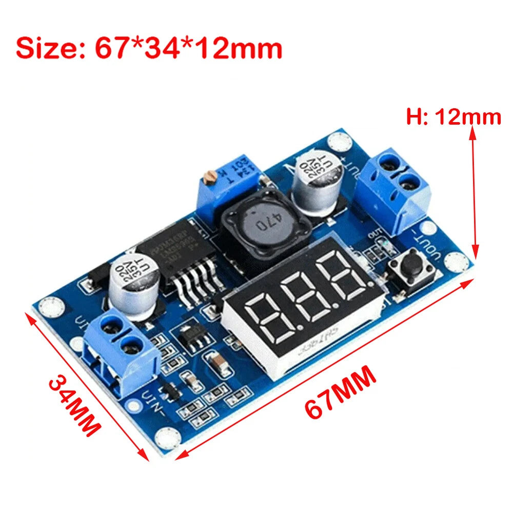 10X LM2596 Step-down Power Converter Module DC 2.5-40V with LED Voltmeter