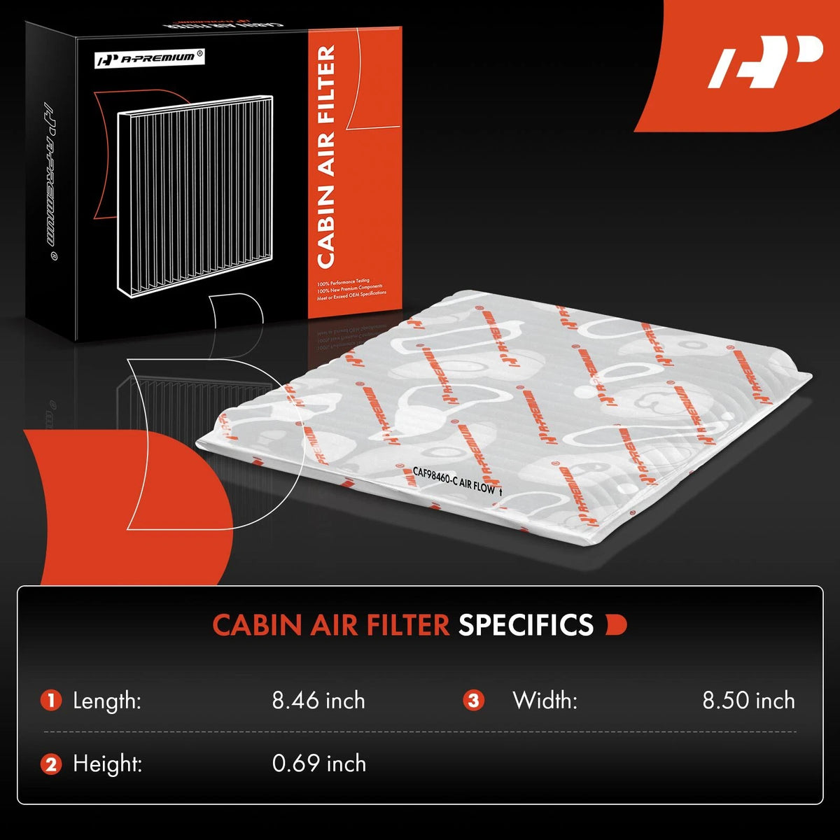 Activated Carbon Cabin Air Filter for Dodge Caliber Jeep (2007–2012) - CA11048, CAF1845P, CAF2055