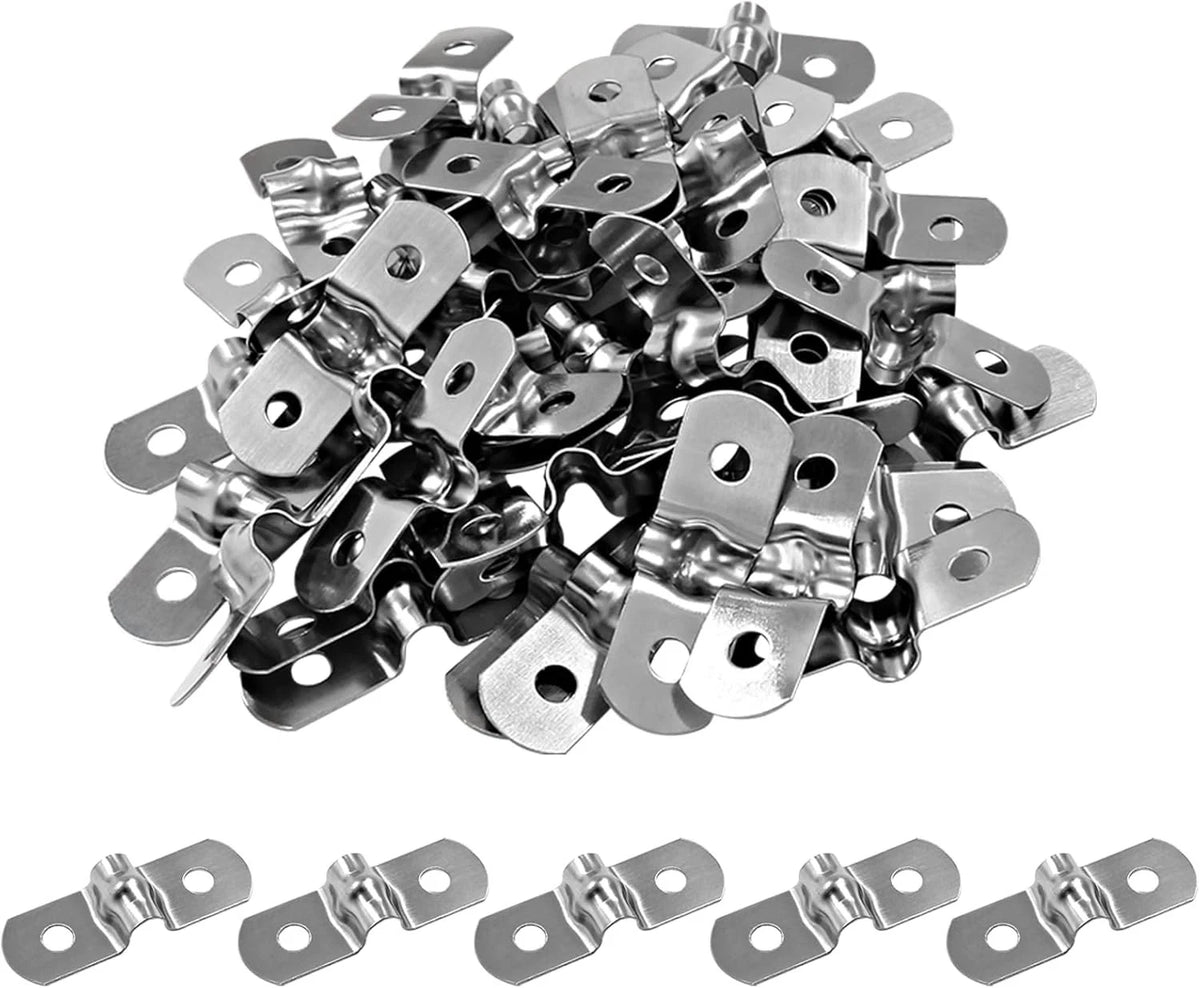 50Pcs M5 Two Hole Strap U Bracket for Rigid Pipe
