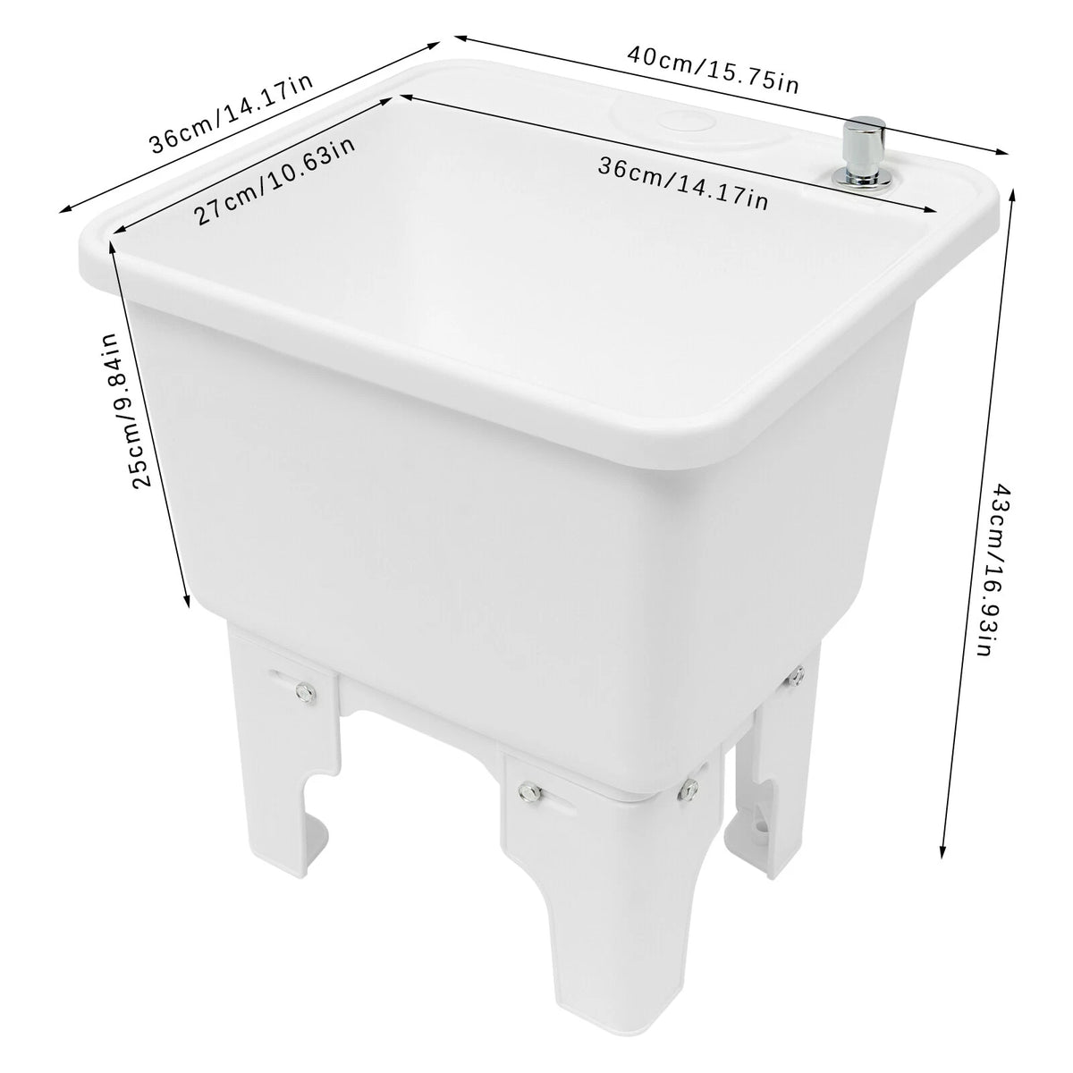 Mop Sink Service Basin for Freestanding Sink (15.7" x 14" x 16.9")