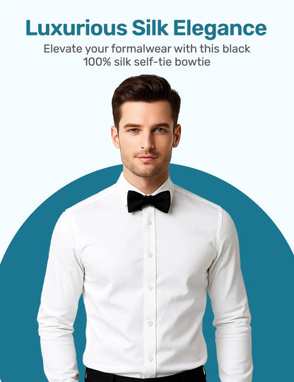 Bow Tie for Formal Wear (One Size, Black)