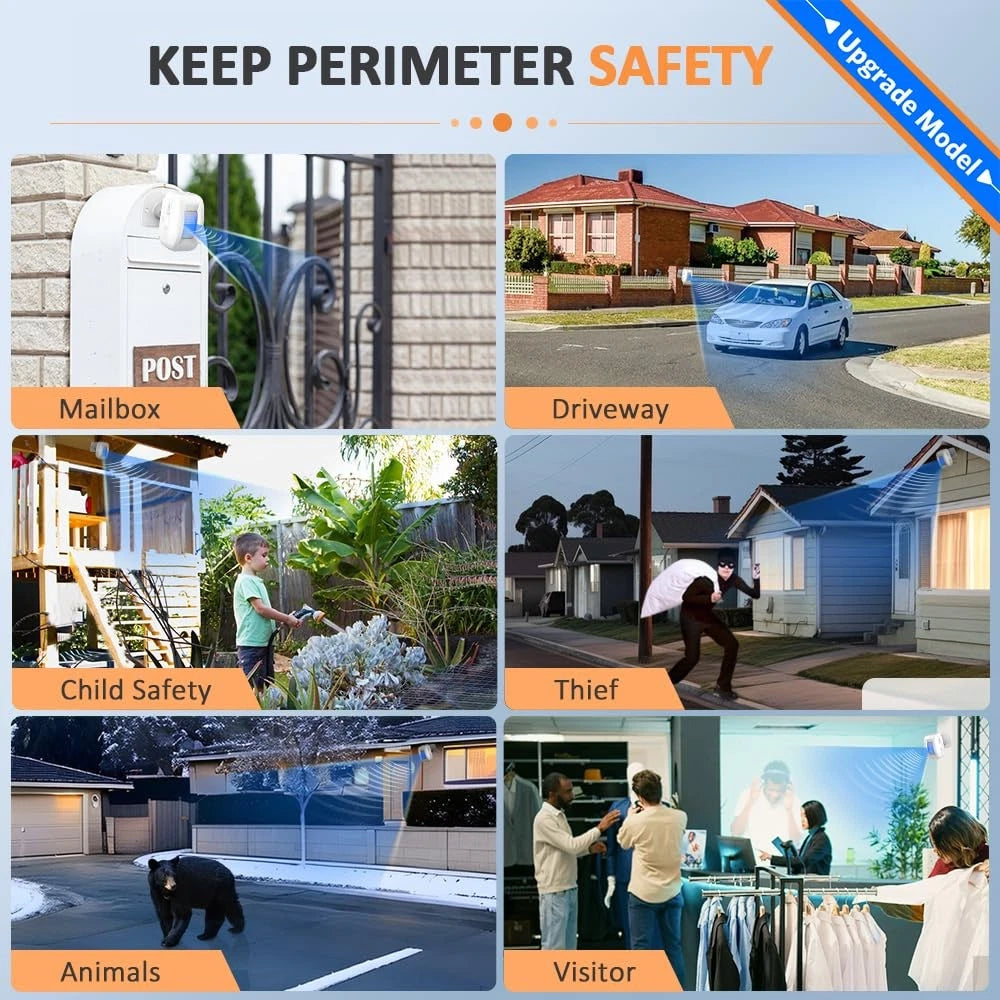 Driveway Alarm Motion Sensor for Wireless Outdoor Use (Weatherproof)