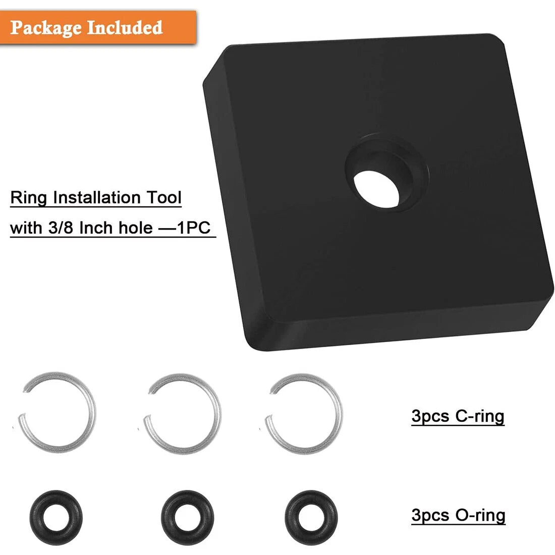 Set of 3 Retaining Ring Clips with O-Ring for Milwaukee Type 3/8" Impact Wrench