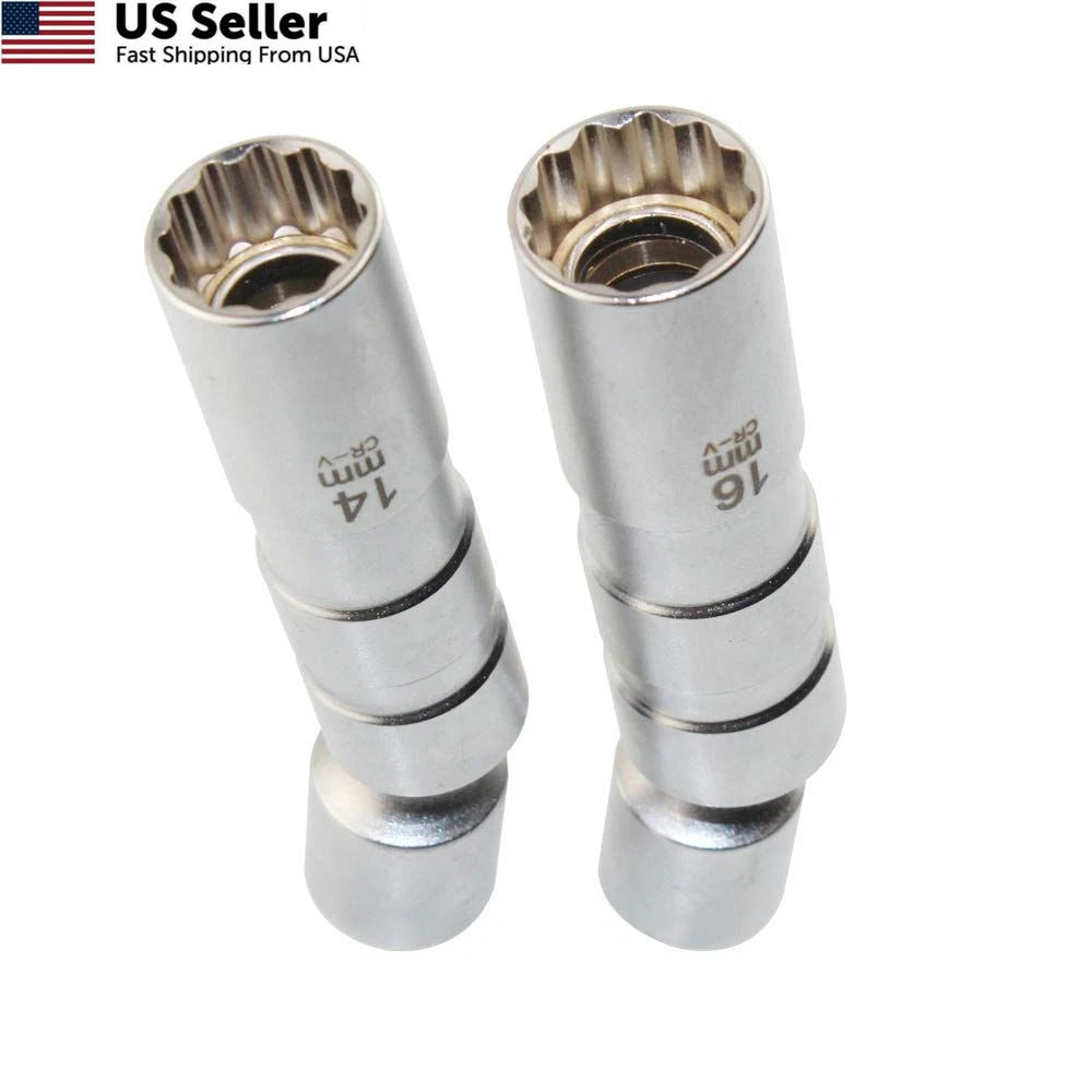 14MM & 16MM Thin Wall Magnetic Swivel Spark Plug Socket for Standard Size