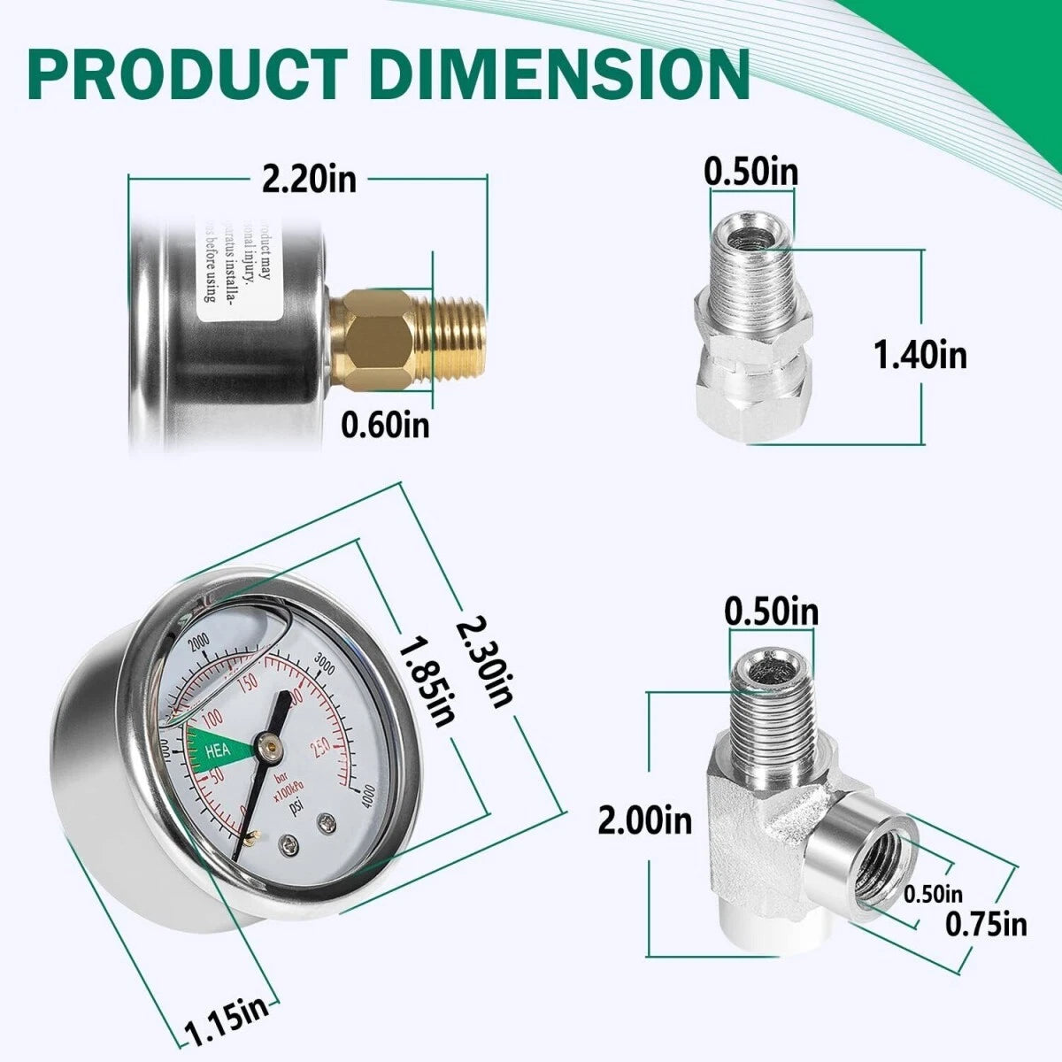 Pressure Gauge for Titan Wagner Airless Paint Sprayer 0580495 580495