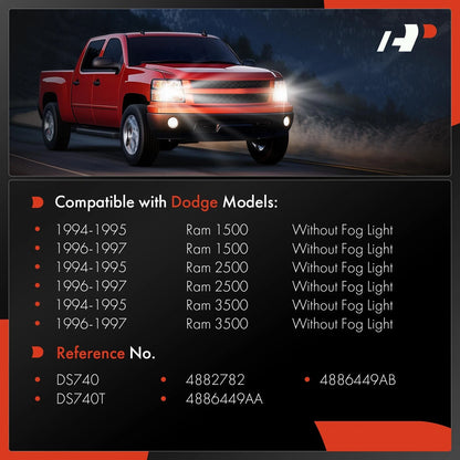 Headlight Switch for Dodge Ram 1500 2500 3500 (1994–1997) DS740T, 4882782, 4886449AA, 4886449AB