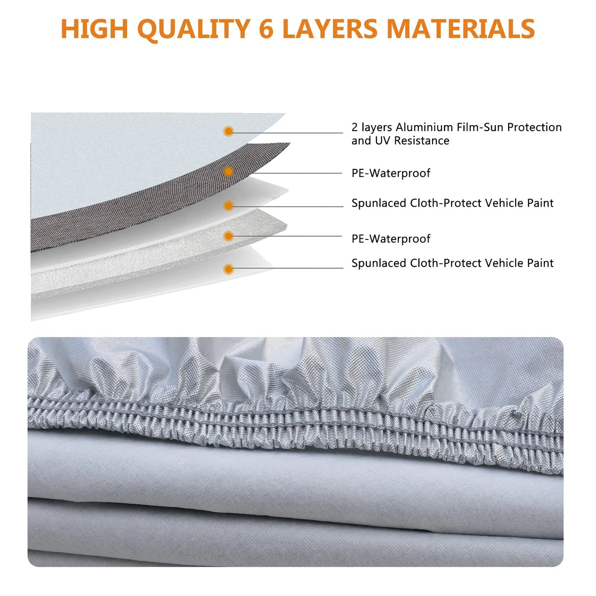 6-Layer Waterproof SUV Car Cover - Universal Breathable Fabric