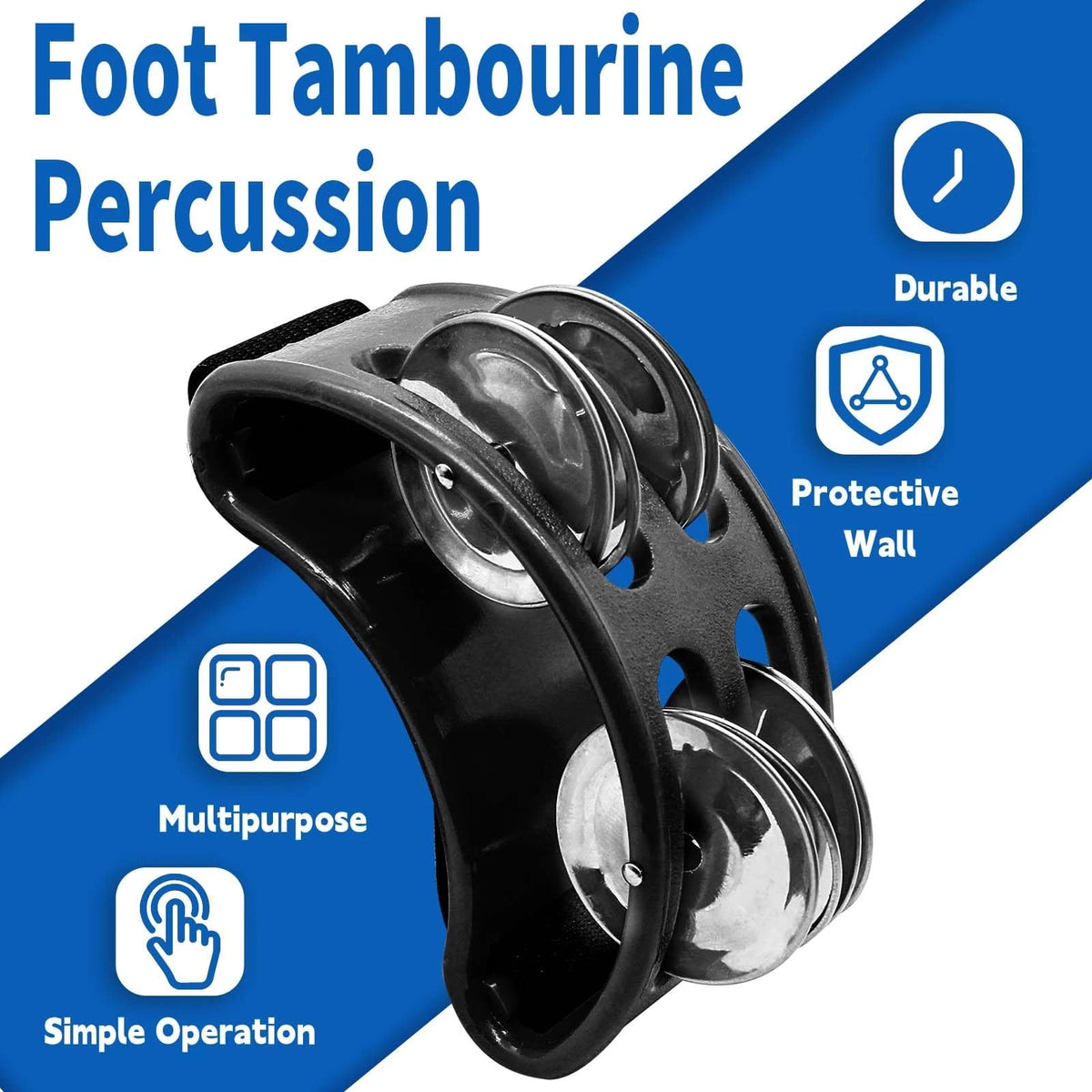 2X Foot Tambourine for Percussion Instruments