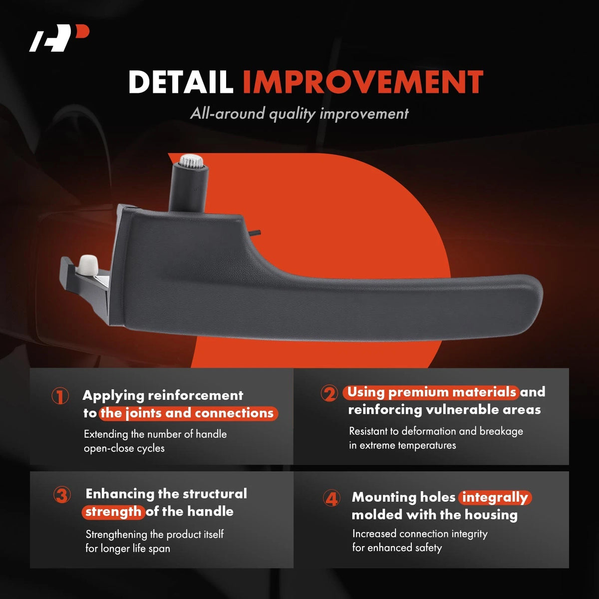 Front Left Gray Interior Door Handle for Jeep Liberty (2008–2012) 1JS37XDHAA, 81646