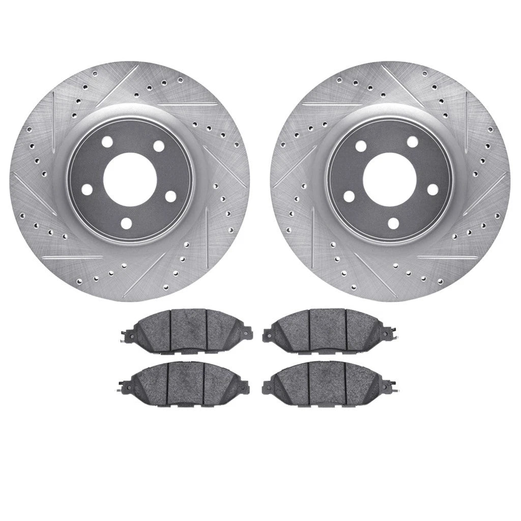 Rotor Set for Infiniti QX60 (2014–2020) ALX-PAU-DF-7512-67125-CLA2, Drilled and Slotted