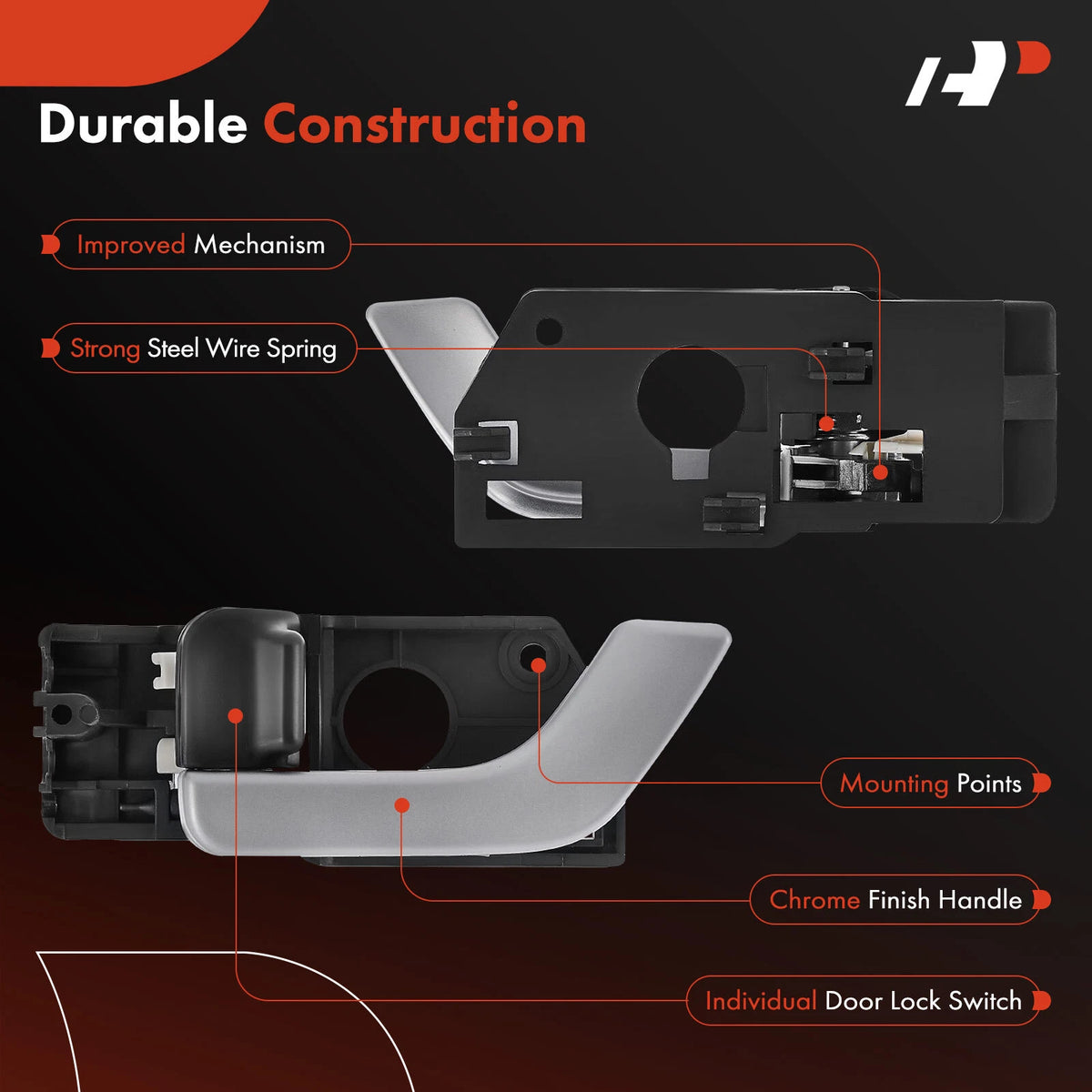 Front Left Metal Interior Door Handle for Hyundai Tiburon (826102C500LK, 80496)