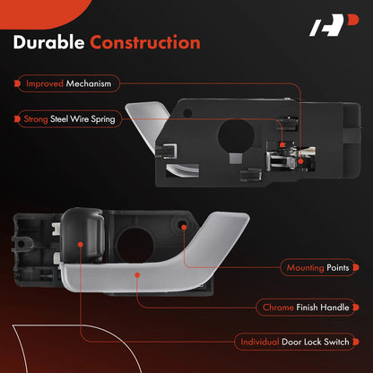 Front Left Metal Interior Door Handle for Hyundai Tiburon (826102C500LK, 80496)