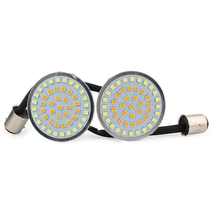 2" LED Turn Signal Light Bulb White+Amber for Harley Softail Touring