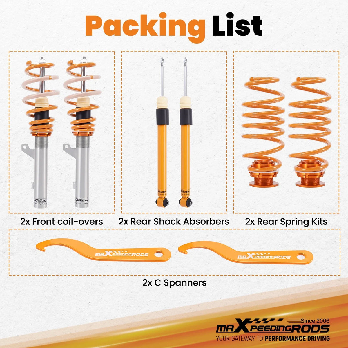 Lowering Coilover Kit for VW Golf MK8 (2020-2022) Adjustable