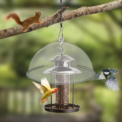 2-Piece Clear Acrylic Bird Feeder Rain Guard - Squirrel & Predator Shield