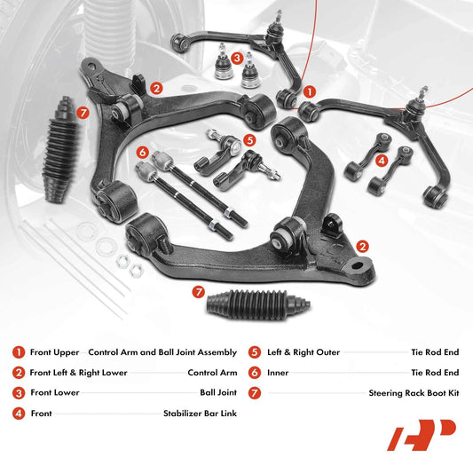 Set of 2 Control Arms with Ball Joints for Jeep Liberty (2002–2007) - 52088632AA, 52088632AB, 52088632AC, 52088632AD