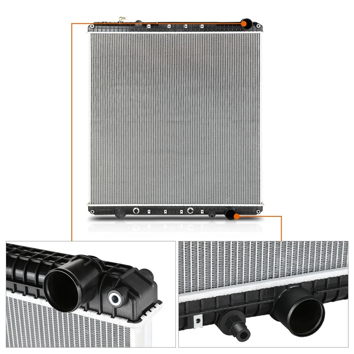 Cooling Radiator 2-Row for Freightliner Classic/Cascadia 2008-2013