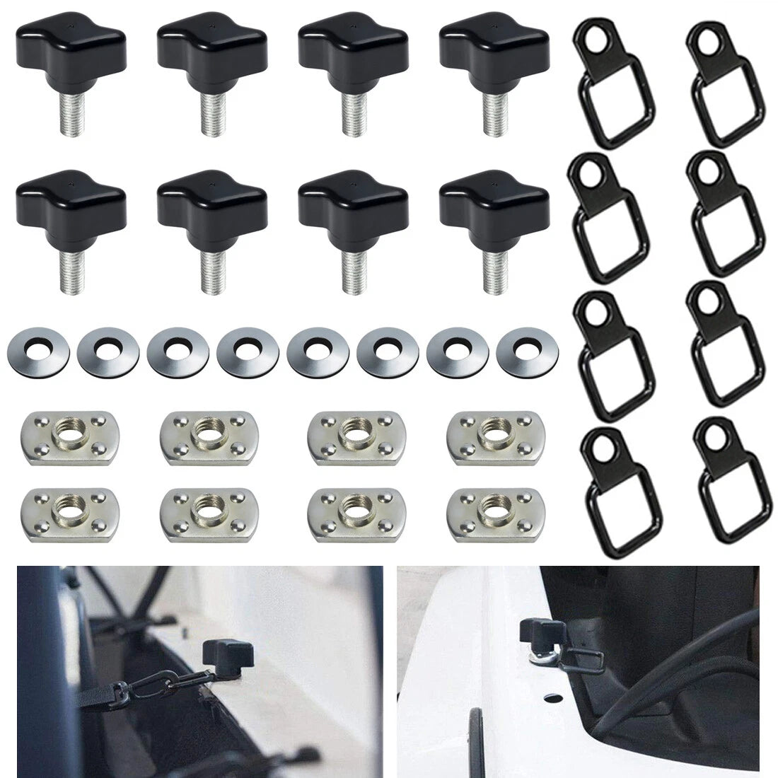 Quick-Release Thumb Screw Set for Jeep Wrangler YJ TJ JK (1997–2018)