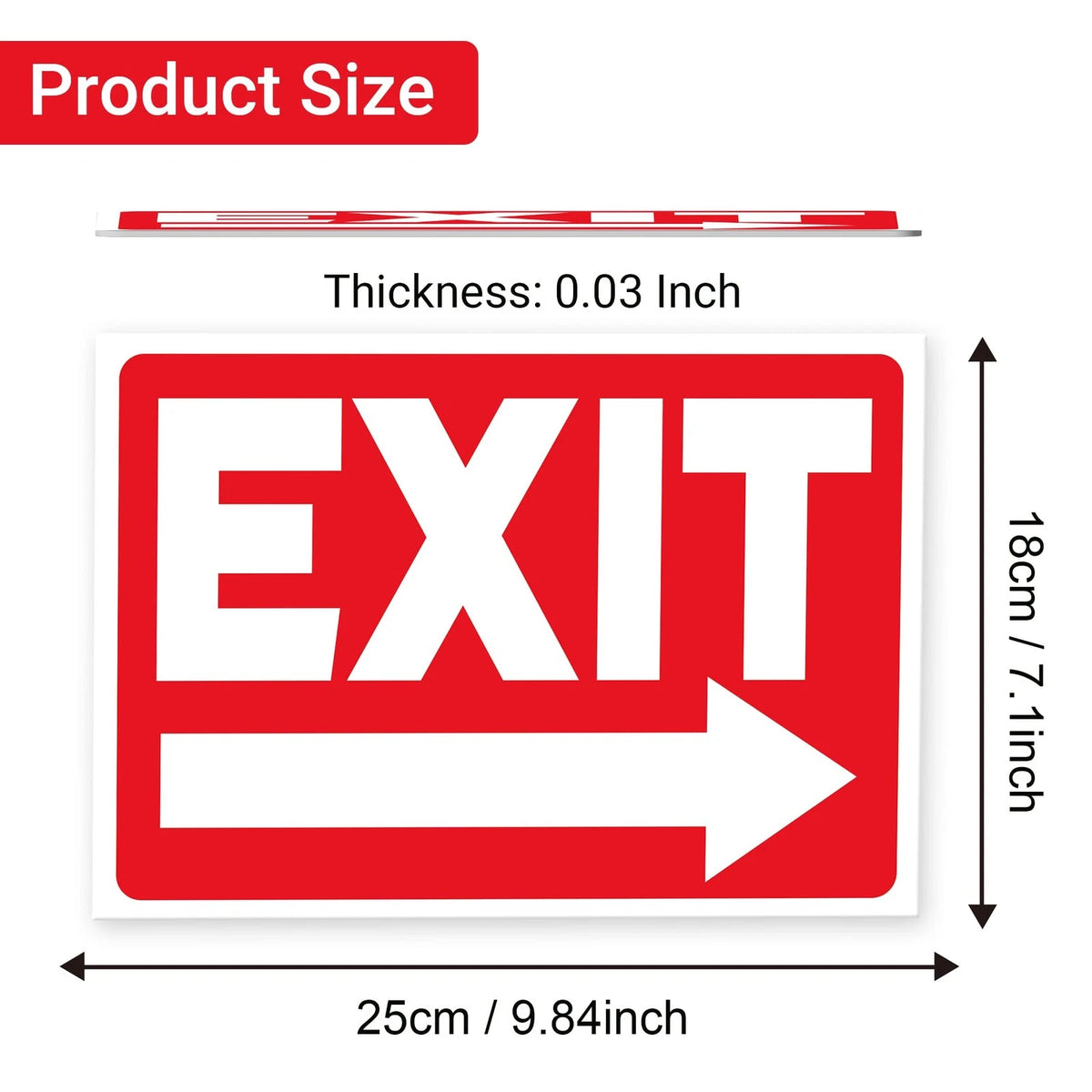 2X Exit Signs for Directional Right Arrow (10x7 Inch)