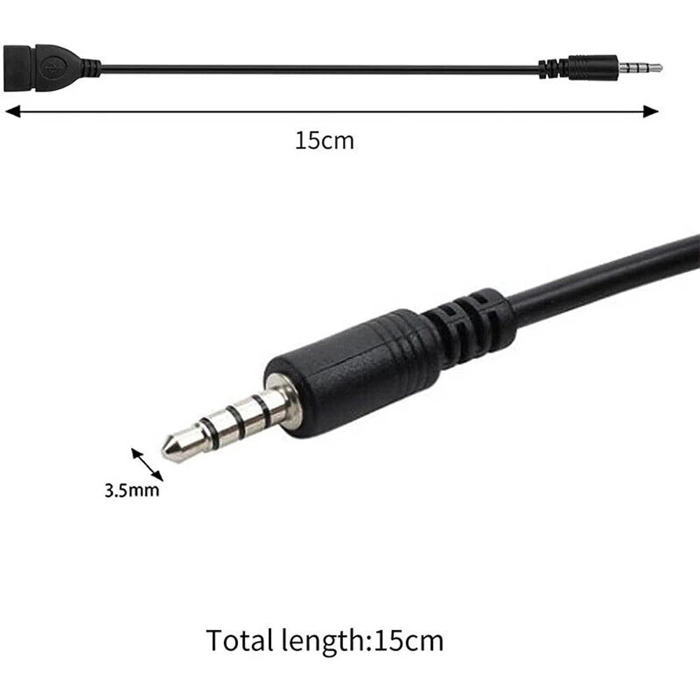 Set of 4 3.5mm Male Audio AUX Jack to USB 2.0 Type A Female OTG Adapters
