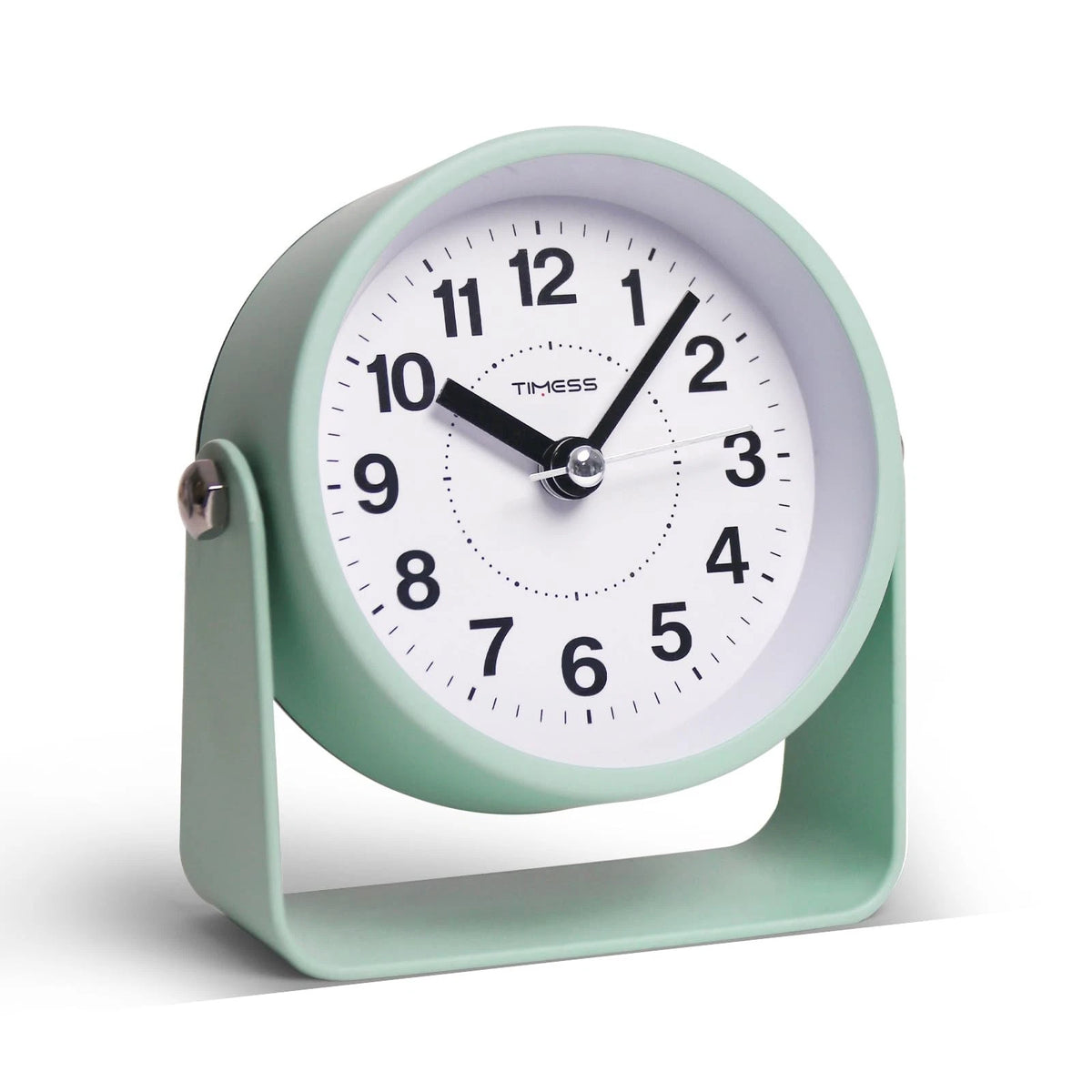 Analog Alarm Clock for Small Space (Silent Non-Ticking, Green)