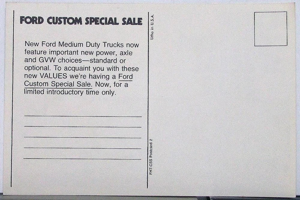 Set of 2 Post Cards for Ford Truck F-Series (1970s)