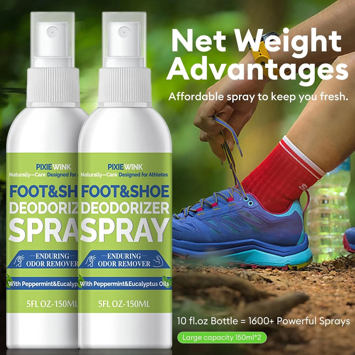 Foot & Shoe Deodorizer Spray for Instant Odor Eliminator (5 fl. oz)