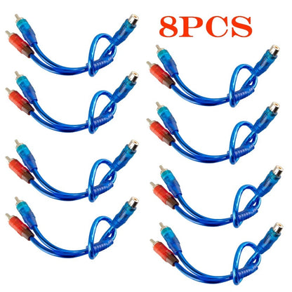 8Pcs RCA Y Splitter Audio Jack Cable Adapter for