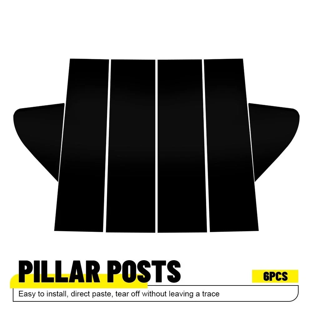 Pillar Post Set in Gloss Black for Chevy Silverado, GMC Sierra 2019-2024