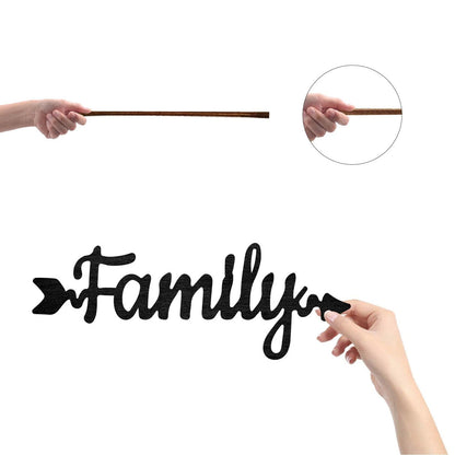 Wood Family Arrow Sign Wall Decor for Home Decor (11.9" x 4.3")