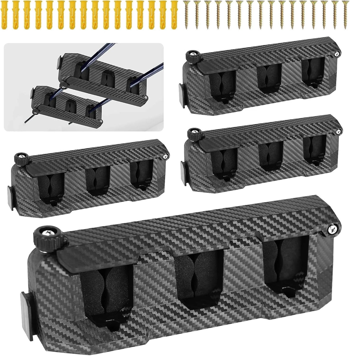 4-Pack Wall Mounted Fishing Rod Holders for Fishing Gear