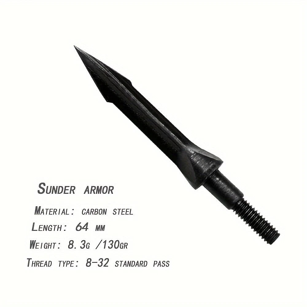 2X Archery Broadheads 100 Grain Solid Screw-in for Traditional Arrows