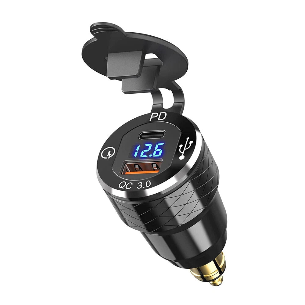 Dual USB Charger for BMW Motorcycle (Hella DIN Plug Socket Adapter)
