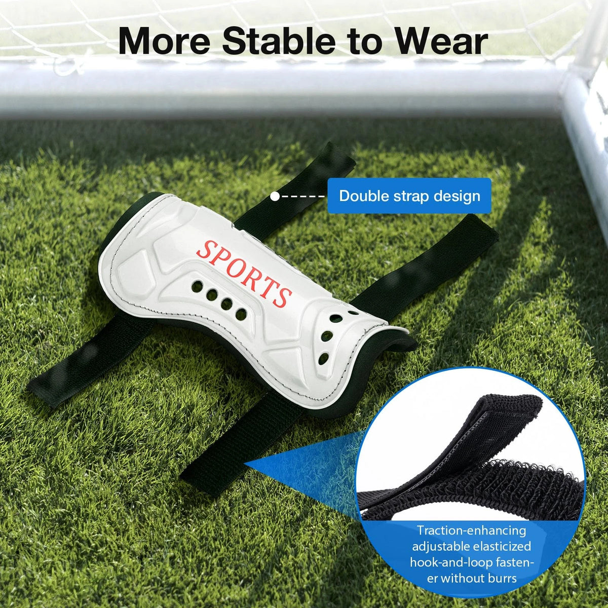 2X Soccer Shin Guards for Medium (3'9"-4'5" Tall) - Black & White