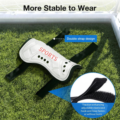 2X Soccer Shin Guards for Medium (3'9"-4'5" Tall) - Black & White