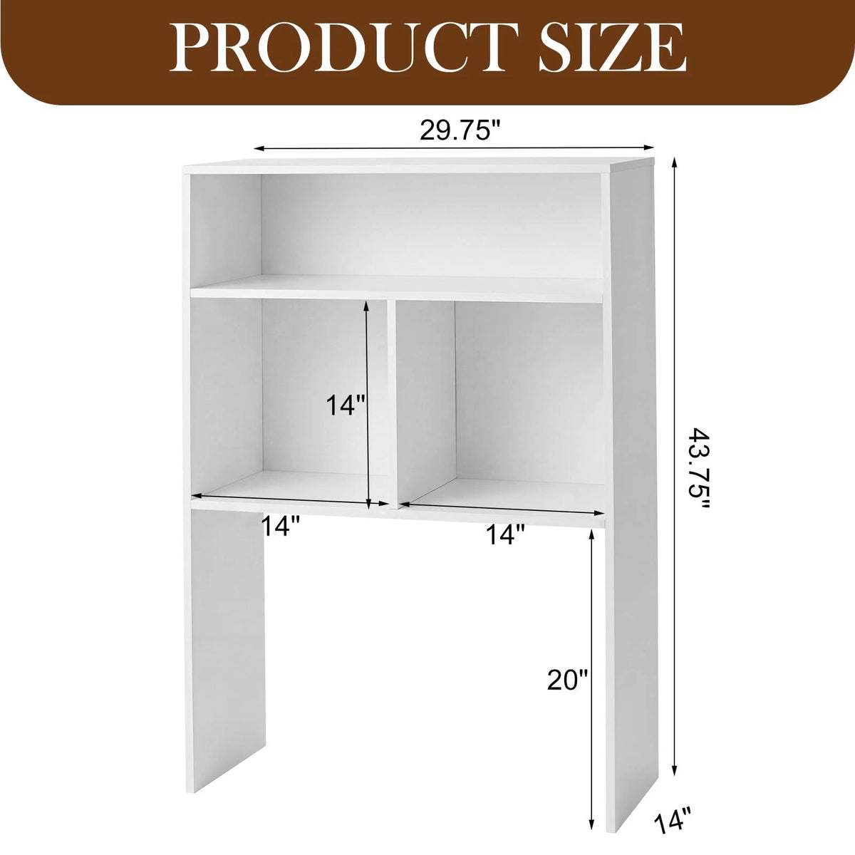 Desk Hutch for Dorm Room (Extra Deep, Tall, White)